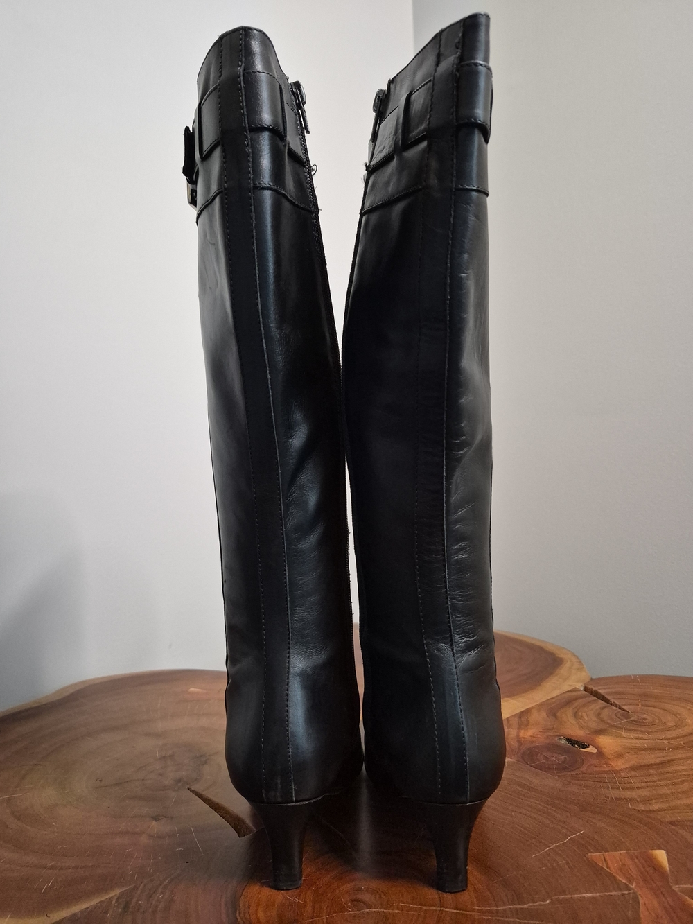 Coach Adrianna Black Leather Knee-High Boots with Buckle - 7.5 - Picture 4 of 8